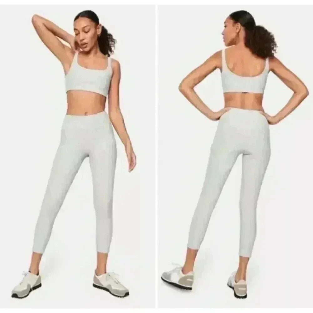 Outdoor Voices 3/4 Warm-Up Legging Oatmeal Cream Women's Small